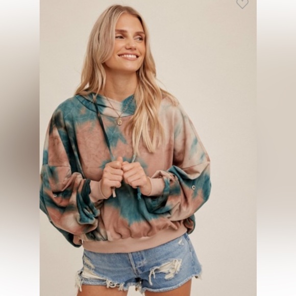 297. Hem & Thread Anthro Tie Dye Hooded Sweatshirt/Sweatpant Set NWT - Picture 11 of 11